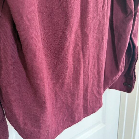 Outerknown Dillon Two Pocket Flannel Shirt Long Sleeve Red Maroon Large - Picture 11 of 15